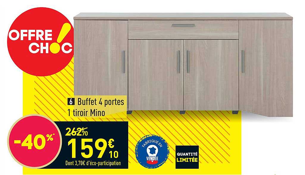 buffet 4 portes 1 tiroir mino