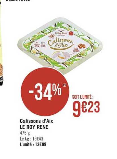 calissons d'aix le roy rené