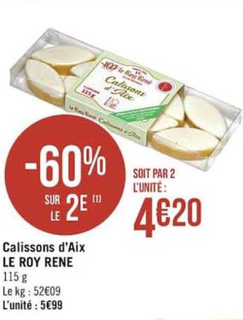 calissons d'aix le roy rené