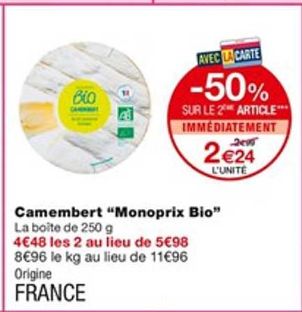 Camembert "monoprix Bio"