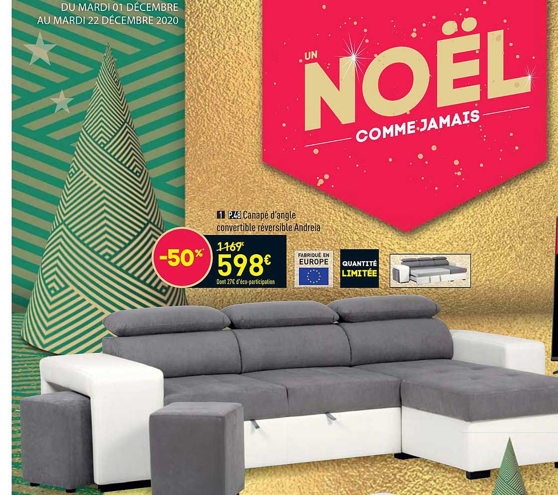 Canapé D'angle Convertible Réversible Andreia