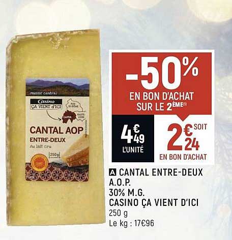 cantal entre deux a.o.p. 30% m.g. casino ça vient d'ici