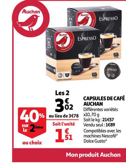 Capsules De Café 40% Sur Le 2ème Au Choix