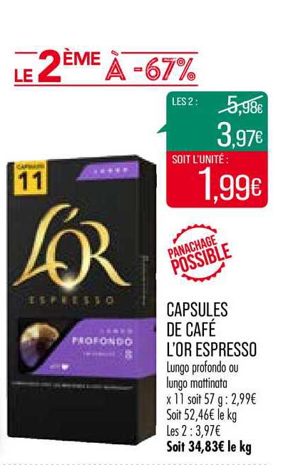 Capsules De Café L'or Espresso