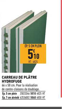 carreau de plâtre hydrofuge