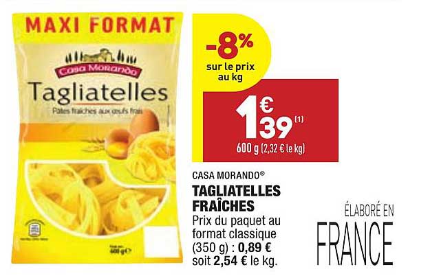 casa morando tagliatelles fraîches