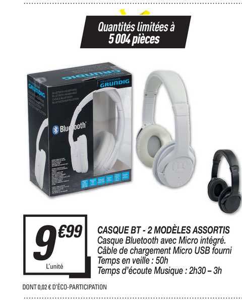 casque bt - 2 modèles assortis  grundig