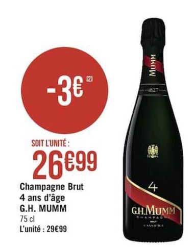 champagne brut 4 ans d'âge g.h. mumm