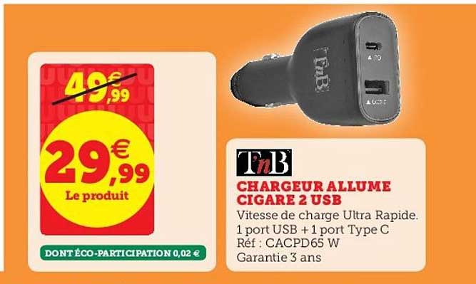 chargeur allume cigare 2 usb
