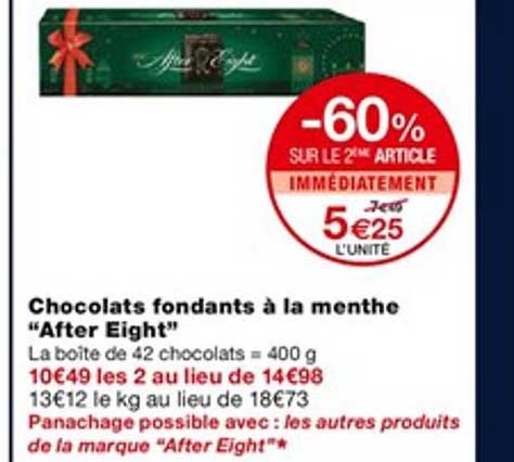 chocolats fondants à la menthe "after eight"