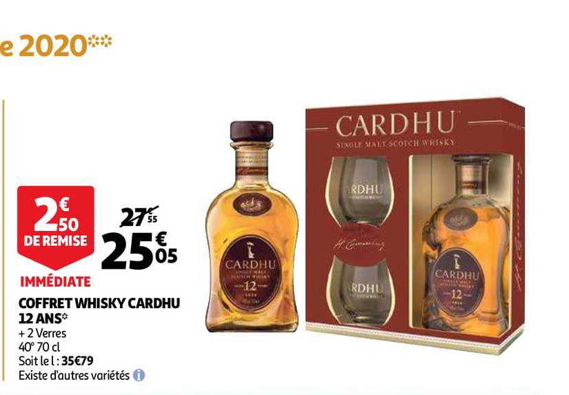 Coffre Whisky Cardhu 12 Ans