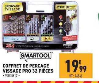 coffret de perçage vissage pro 32 pièces smartool
