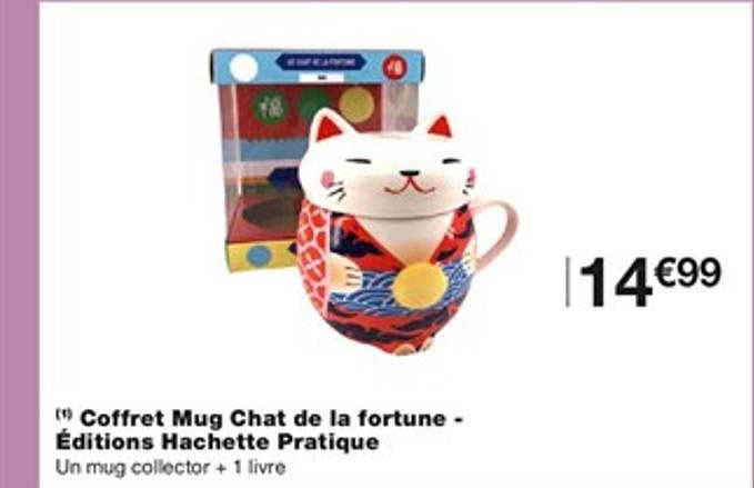 coffret mug chat de la fortune - éditions hachette pratique