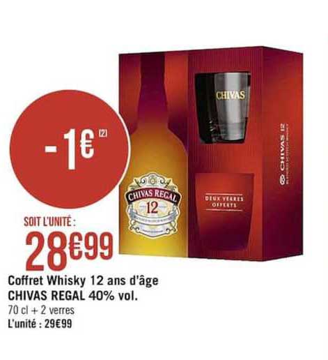 coffret whisky 12 ans d'âge chivas regal 40% vol.