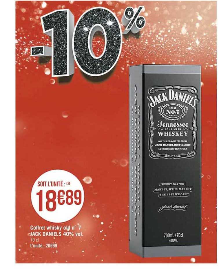 coffret whisky old n° 7 jack daniels 40% vol.
