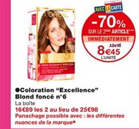 coloration "excellence" blond foncé n°6