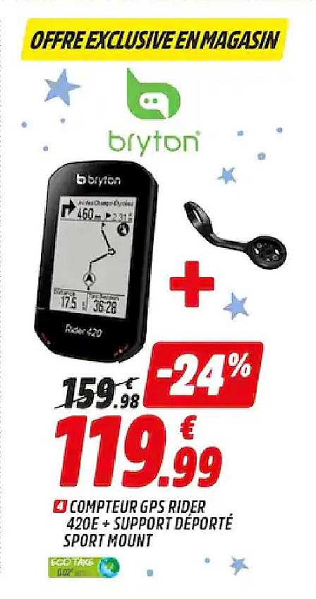 Compteur Gps Rider 420e + Support Déporté Sport Mount
