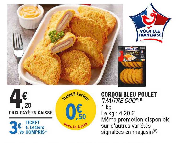 Cordon Bleu Poulet "maître Coq"