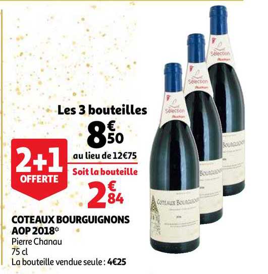 coteaux bourguignons aop 2018 pierre chanau 2+1 offerte
