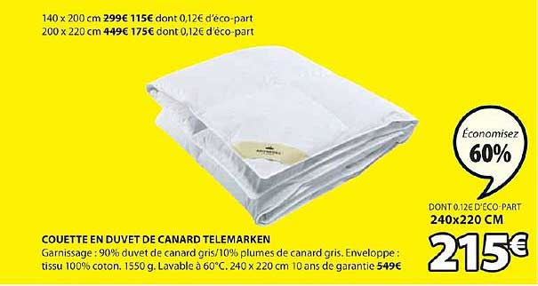 Couette En Duvet De Canard Telemarken