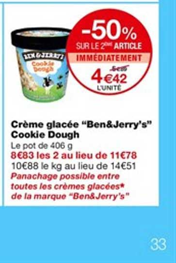 crème glacée "ben&jerry's" cookie dough
