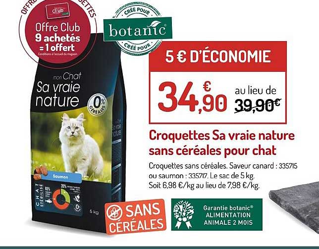 croquettes sa vraie nature sans céréales pour chat