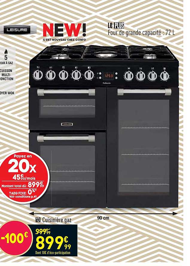 cuisinière gaz leisure