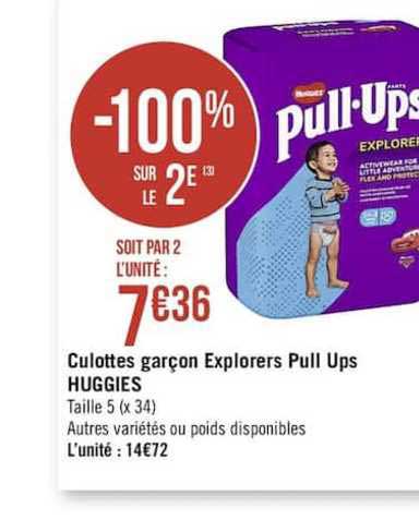 culottes garçon explorers pull ups huggies