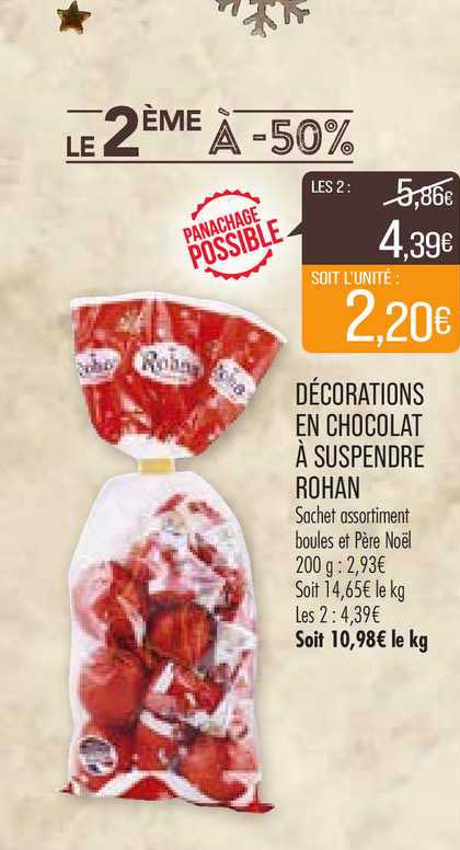 décorations en chocolat à suspendre rohan