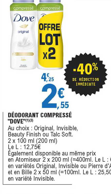 Déodorant Compressé "dove"