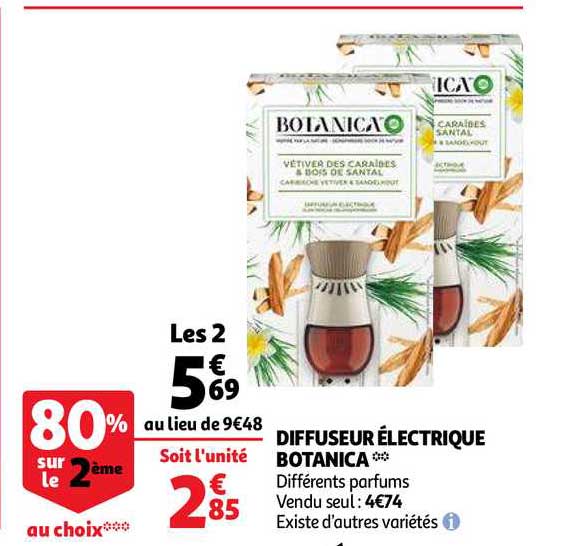 diffuseur électrique botanica 80% sur le 2ème au choix
