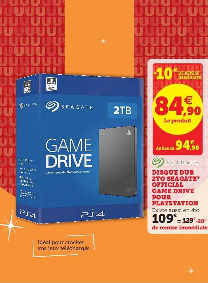 disque dur 1to seagate official game drive pour playstation