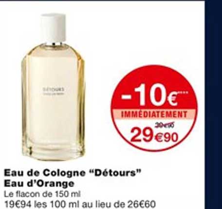 eau de cologne "détours" eau d'orange