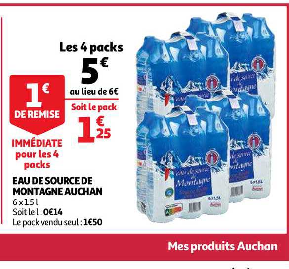 Eau De Source De Montagne Auchan