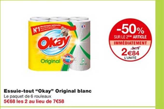 essuie tout "okay" original blanc