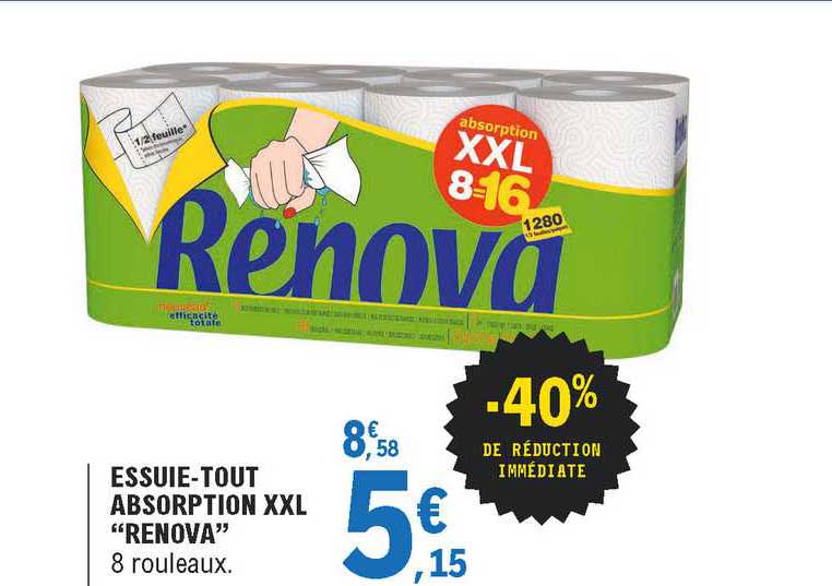 essuie-tout absorption xxl "renova"