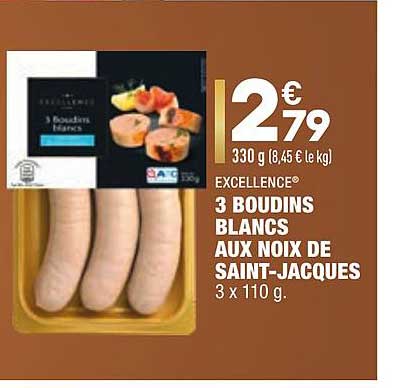 Excellence 3 Boudins Blancs Aux Noix De Saint Jacques