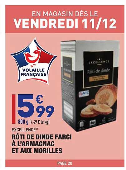 excellence rôti de dinde farci à l'armagnac et aux morilles