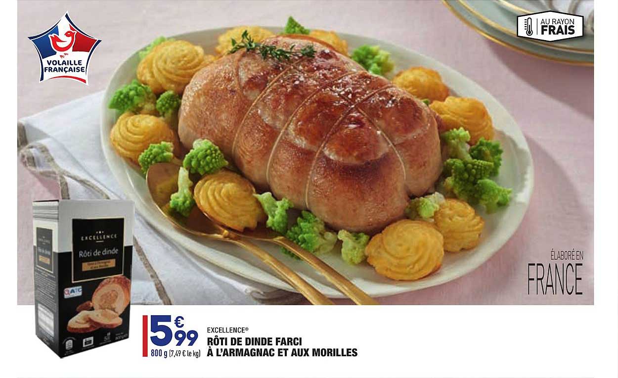 excellence rôti de dinde farci à l'armagnac et aux morilles