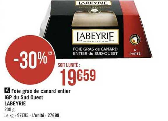 foie gras de canard entier igp du sud ouest labeyrie