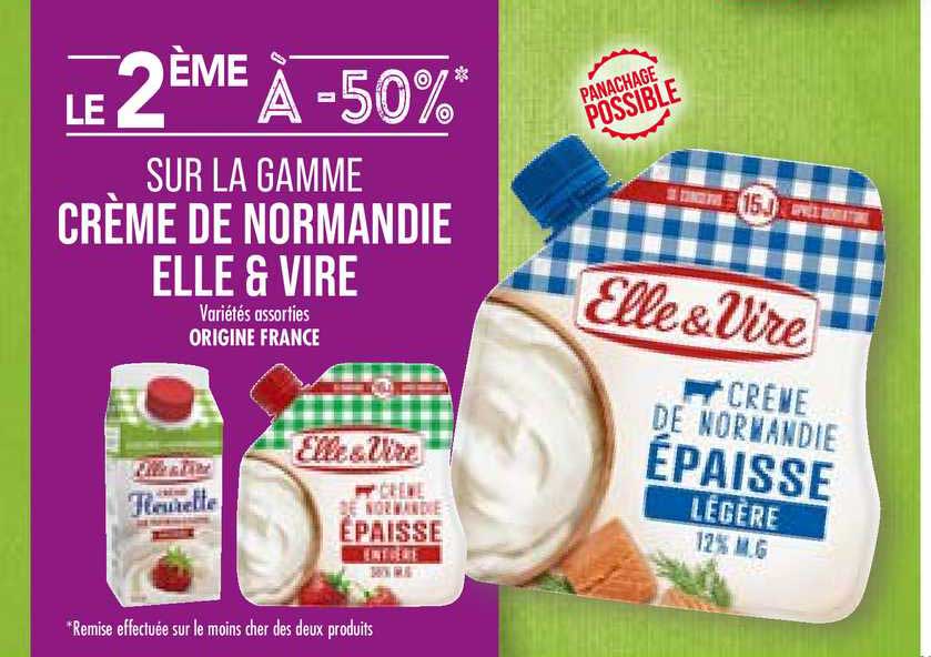 gramme crème de normandie elle & vire