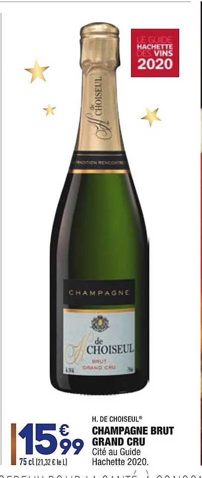h. de choiseul champagne brut grand cru cité au guide hachette 2020