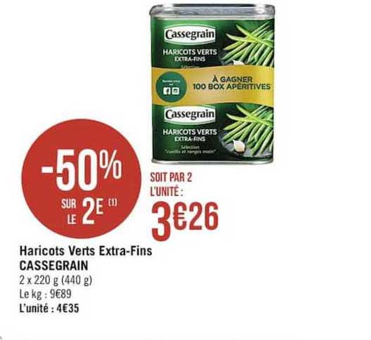 haricots verts extra-fins cassegrain