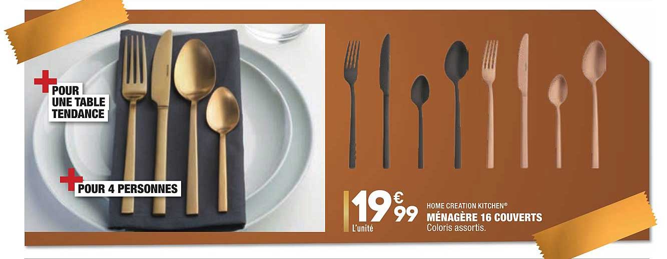Home Creation Kitchen Ménagère 16 Couverts