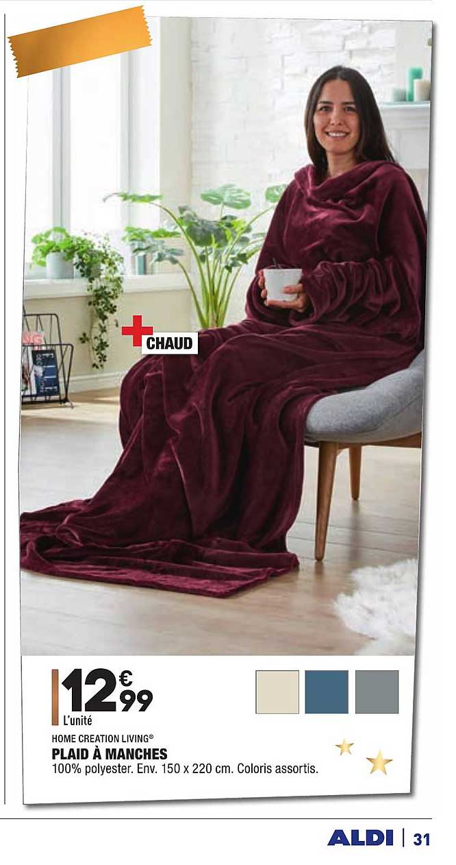 home creation living plaid à manches