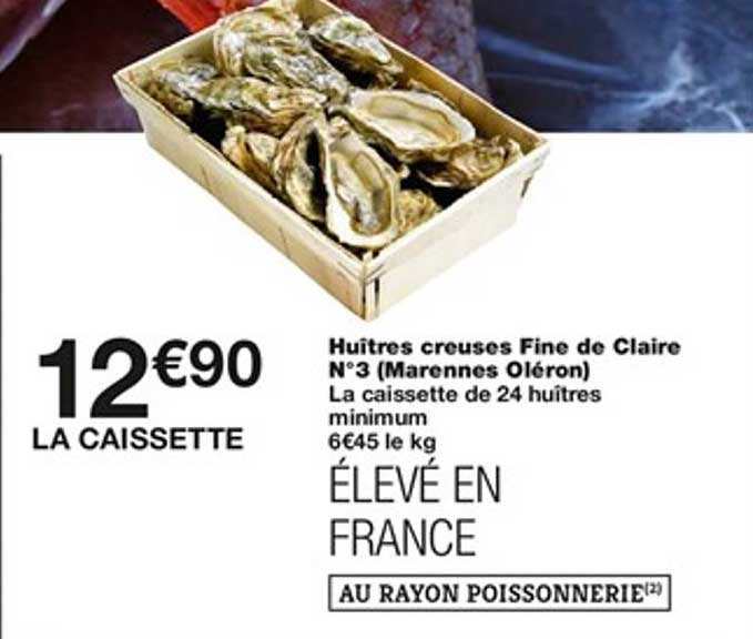 huître creuses fine de claire n°3 (marennes oléron)