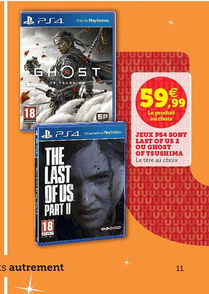 jeux ps4 sony last of us 2 ou ghost of tsushima