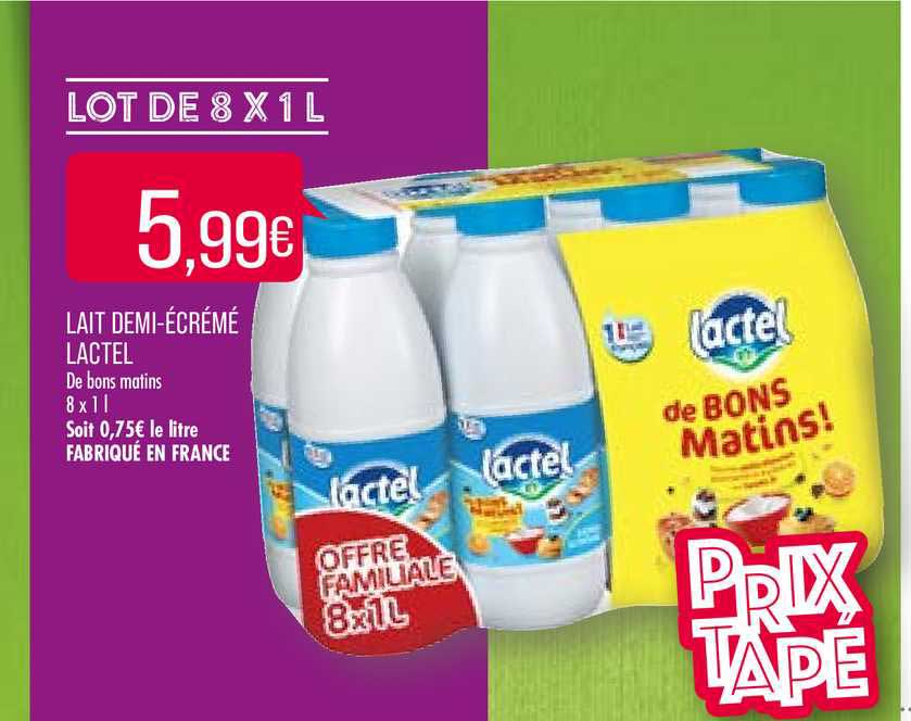 lait demi-écrémé lactel