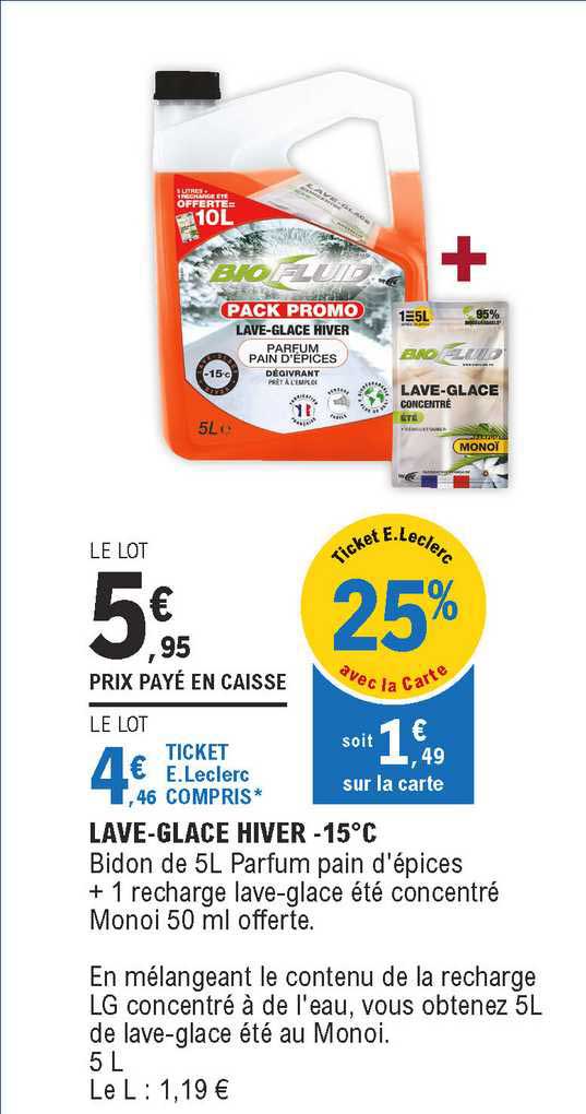 lave-glace hiver -15°