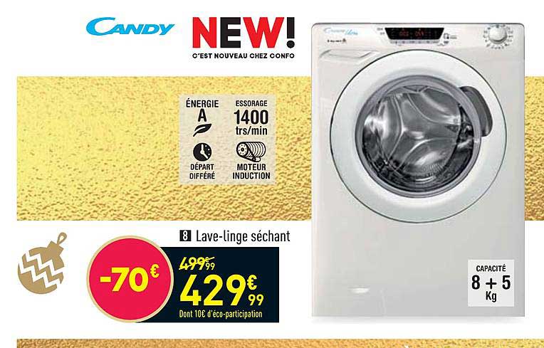 lave-linge séchant candy